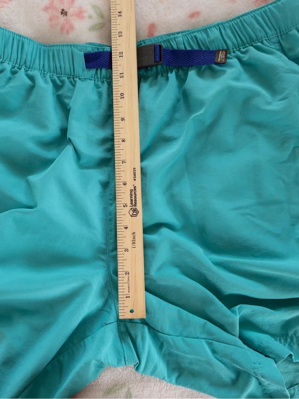 L.L. Bean Men's Blue Green Swim Shorts Trunks Lined Pockets XL Classic